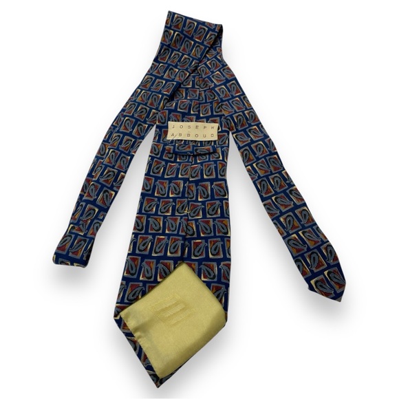Joseph Abboud 100% Silk Made in Italy Raindrop Print Necktie - Picture 2 of 3